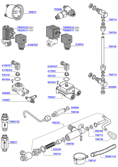 Wega - Solenoids, flowmeters, sight glass and water inlet