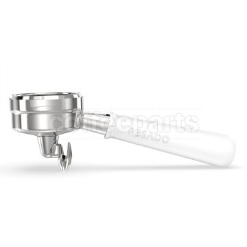 Pesado Stainless Double Portafilter with POM (White) Handle - to fit Breville 58mm 
