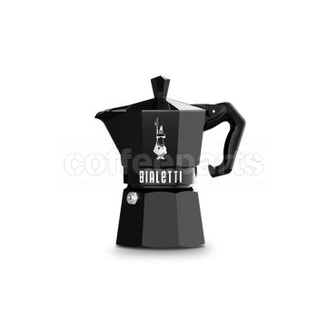 Bialetti 3 Cup Moka Exclusive: stylish stovetop coffee pot in black colour.