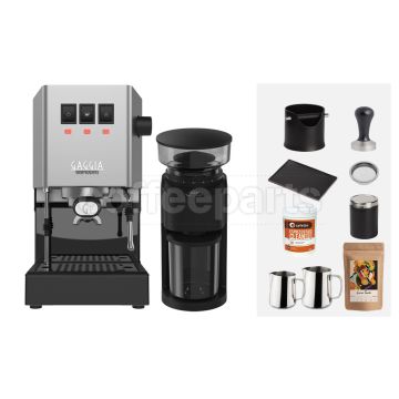 Gaggia Classic E24 / AB Grinder Espresso Machine Package: Silver