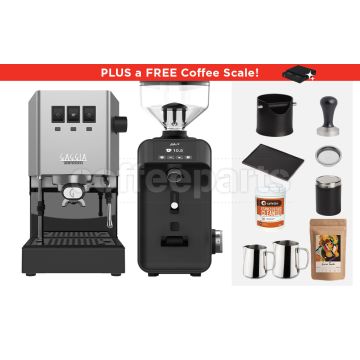Gaggia Classic E24 / Ceado Espresso Machine Package: Black