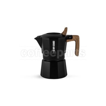 MHW Double Valve Moka Pot 100ml Black with polished finish