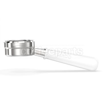 Pesado Stainless Bottomless Portafilter with POM (White) Handle - to fit Breville 58mm 