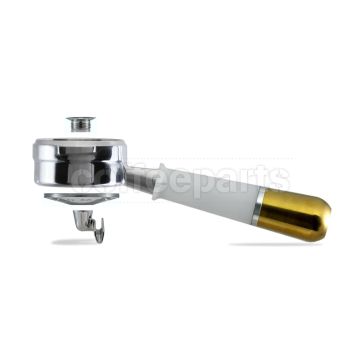 Pesado Hybrid Double Portafilter: White/Gold - to fit 54mm Breville