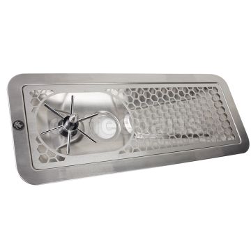 Rhino Large 600mm In-Bench Milk Jug Rinser with Spinjet