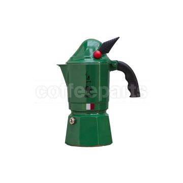 Bialetti 3 Cup Moka Alpina Coffee Maker in stainless steel.