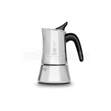 Bialetti Moon Exclusive Stainless Stove Top Coffee Maker: polished stainless steel.