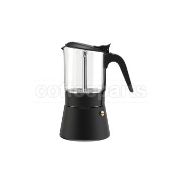 Joy Resolve ClearBrew Moka Pot Black: 360ml size, elegant design.  