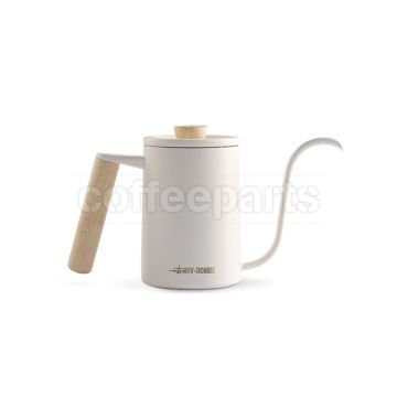 MHW Planet Hand 400ml White coffee kettle for precise pour-over brewing.