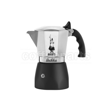Bialetti 4 Cup Moka Brikka Coffee Maker in sleek black.