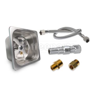 Coffeeparts milk jug rinser with PLV valve and Hose Fittings