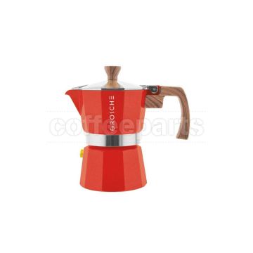 Grosche Milano 3 Cup Stovetop Espresso Maker: Red