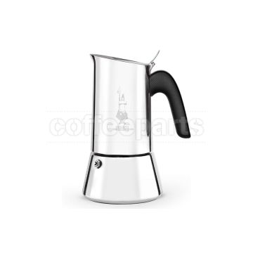Bialetti Venus Induction Coffee Maker, stainless steel design.
