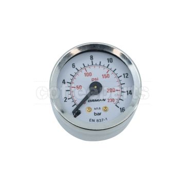 Manometer 0-16 Bar Ø 40mm M6 Flat Connection