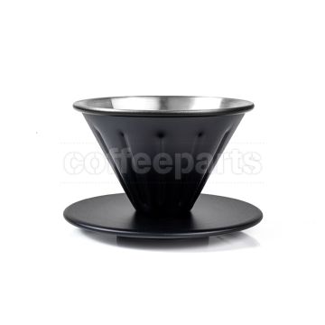 Airflow Coffee Dripper Stainless: 1-2 Cups Black