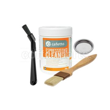 Essential Cleaning Kit inc Cafetto 500g, Blind Filter, Brushes