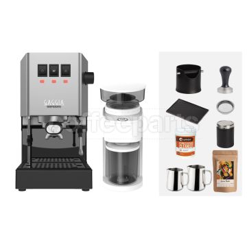 Gaggia Classic E24 / AB Grinder Espresso Machine Package: White