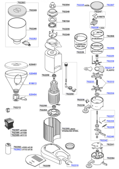 Fiorenzato - Model T48A burrs and dosage chamber parts