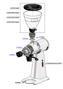 Mahlkonig EK43 and EK43S - Hopper and Main Parts