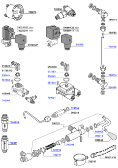 Wega - Solenoids, flowmeters, sight glass and water inlet