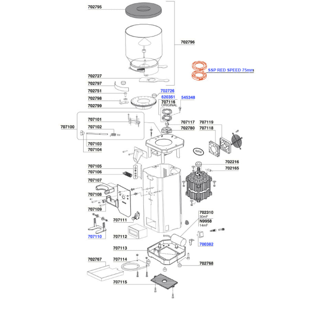 Anfim SCODY 2 Grinder Parts