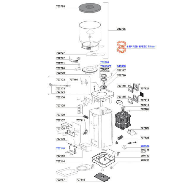 Anfim SP2 Grinder Parts