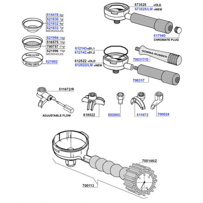 Aurora - Portafilters and filter baskets