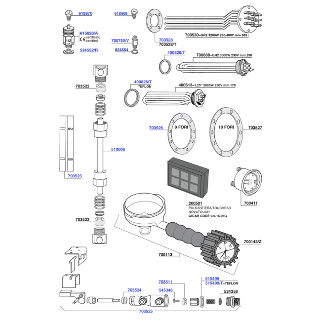 Aurora - Elements and boiler components