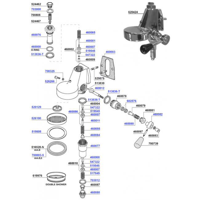 Bezzera Mitica Group Head E61 Lever Operated
