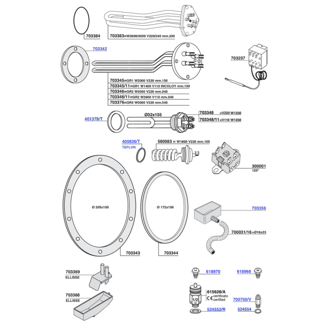 Bezzera - Elements and boiler components