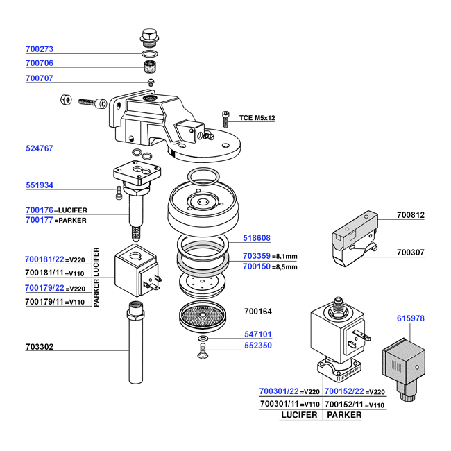 Bezzera - Group head and solenoids