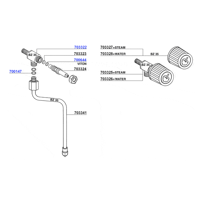 Bezzera - Steam and hot water valves 1