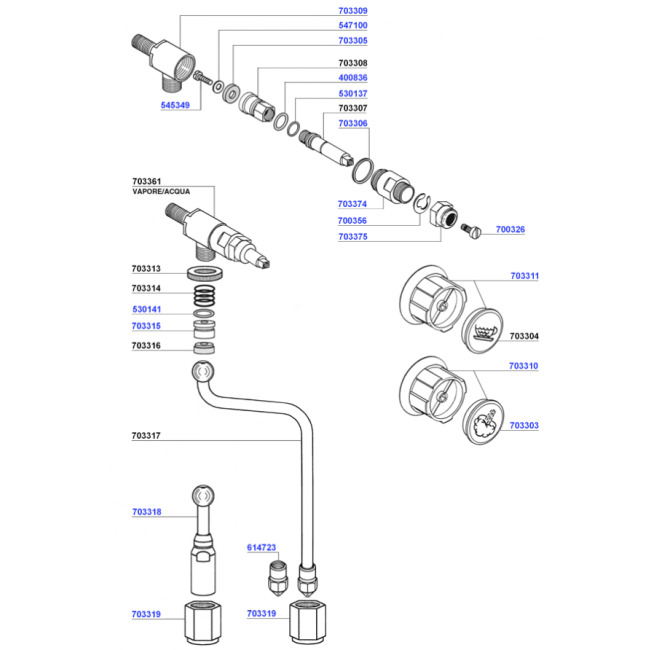 Bezzera - Steam and hot water valves 2