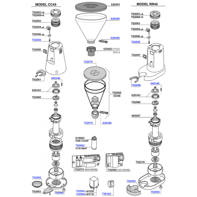 Boema - Cc45 / rr45 grinder parts
