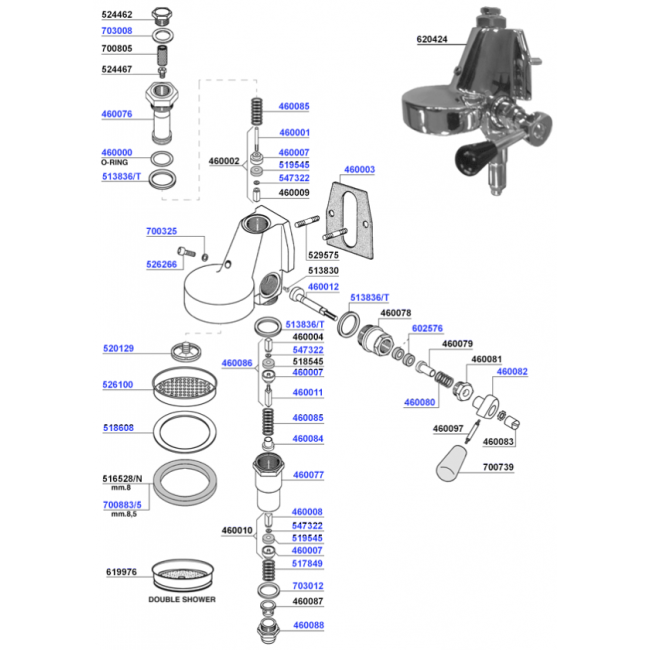 Boema - Group head e61 lever operated