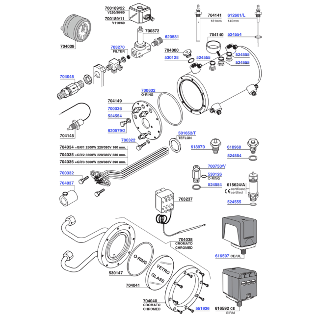 Elektra - Elements and boiler components