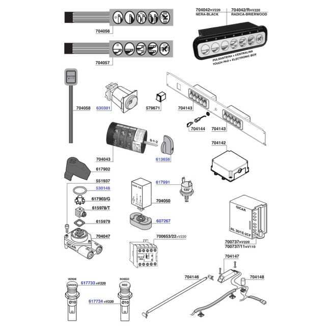 Elektra - Touch pads, switches and electrical components
