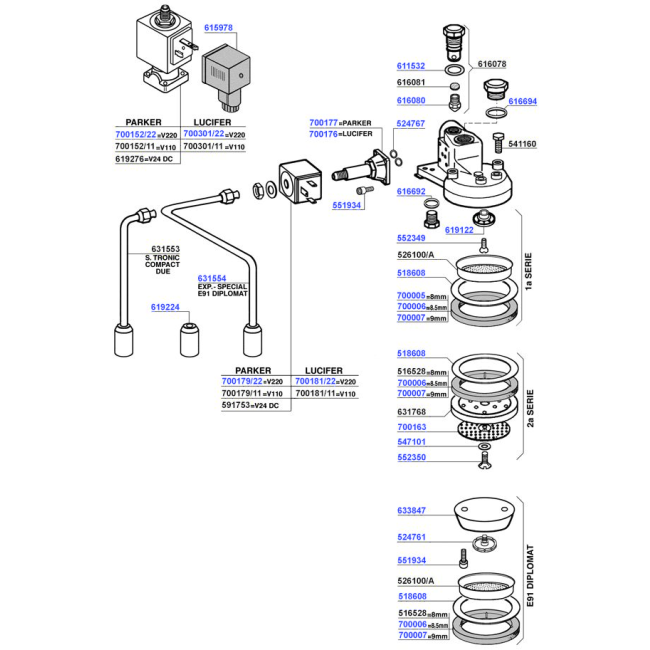 Faema - Group head e98/1a/2a