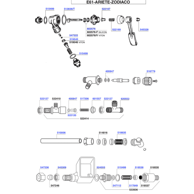 Faema - water inlet valves and drip trays