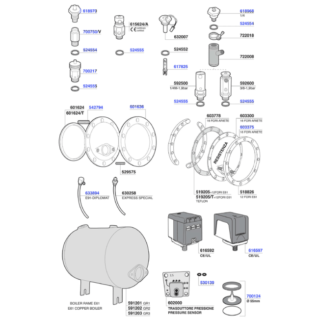 Faema - Boiler components and e61 boilers