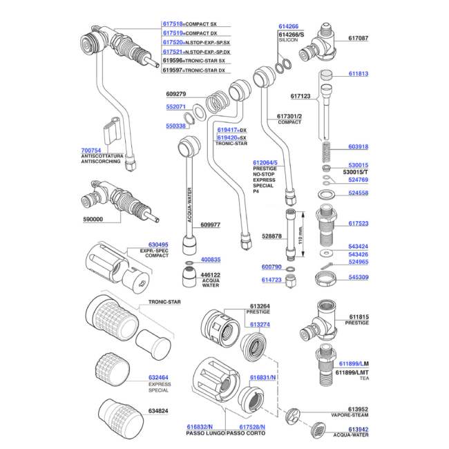 Faema - Steam and hot water valves