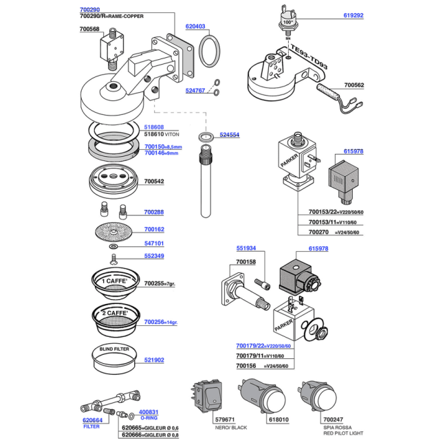 Gaggia - Group head solenoid operated
