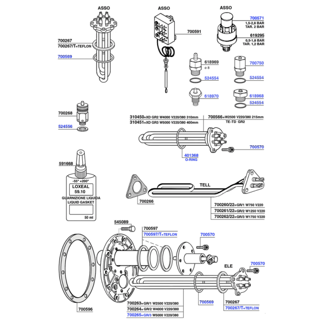 Gaggia - Elements and boiler components