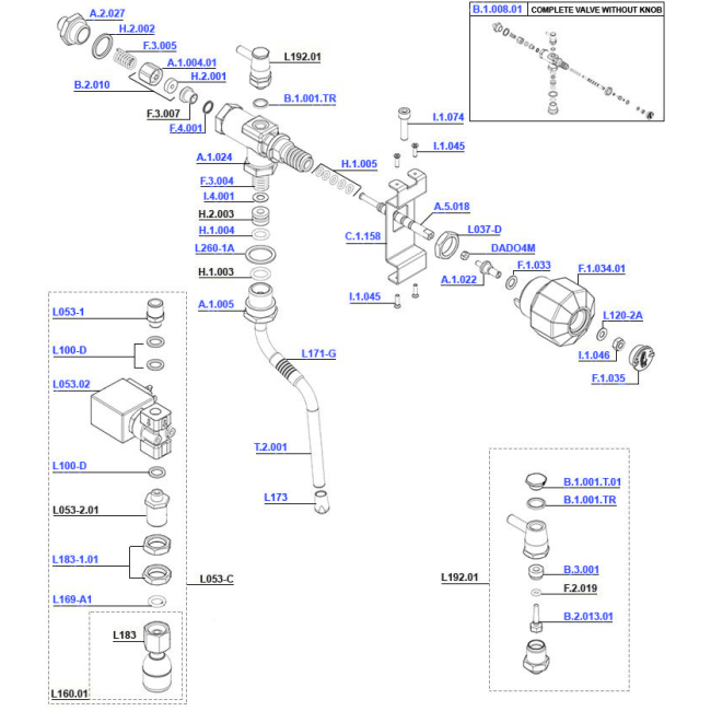 La Marzocco - PB Steam and Hot Water Assembly