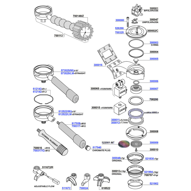 La Marzocco - Group head solenoid operated and portafilters