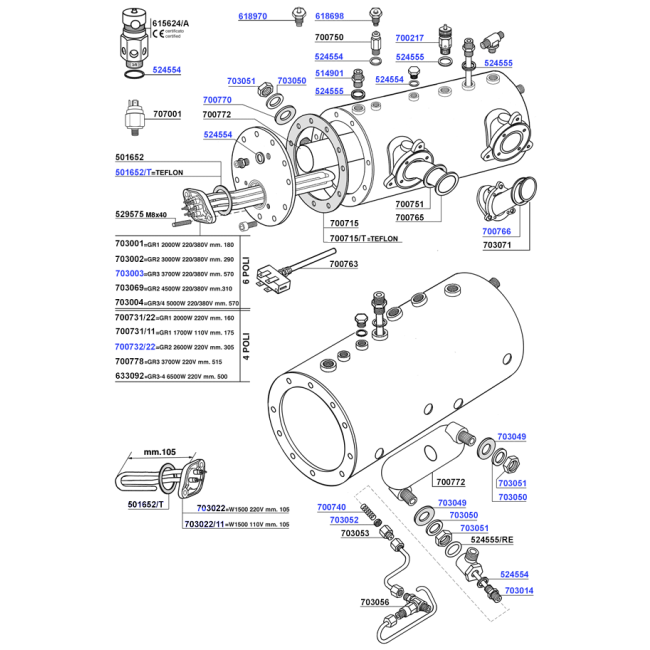 Leone - Elements and boiler components