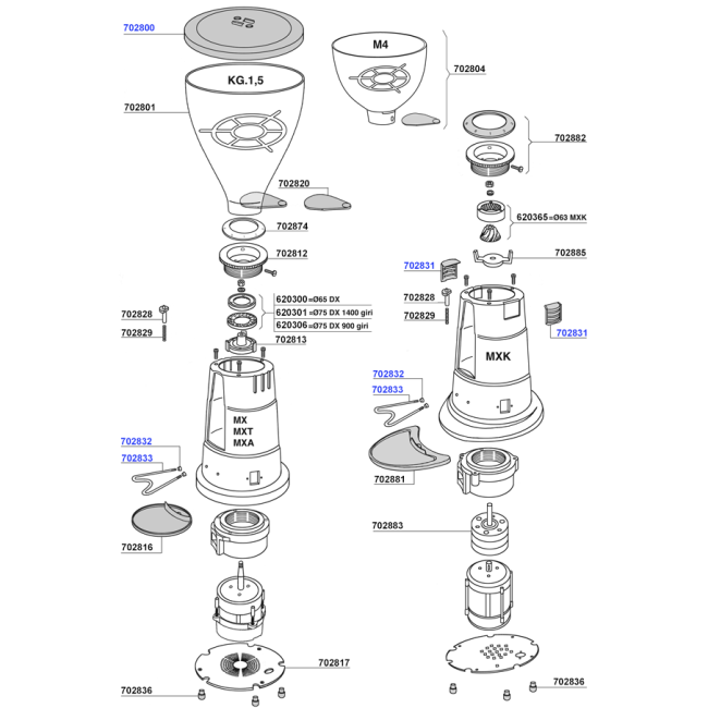 Macap - Hopper and main body parts