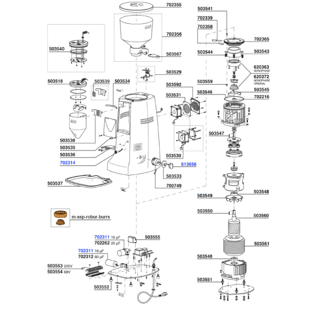 Mazzer - Electronic Robur parts