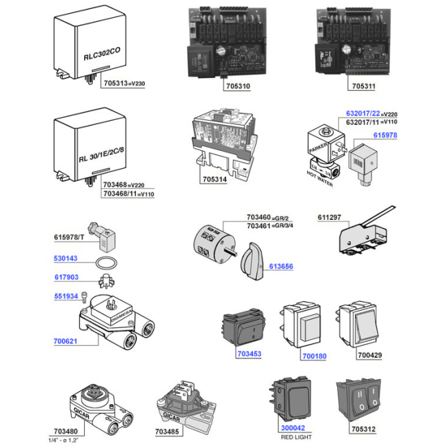 NS - Control boards, switches and electrical components