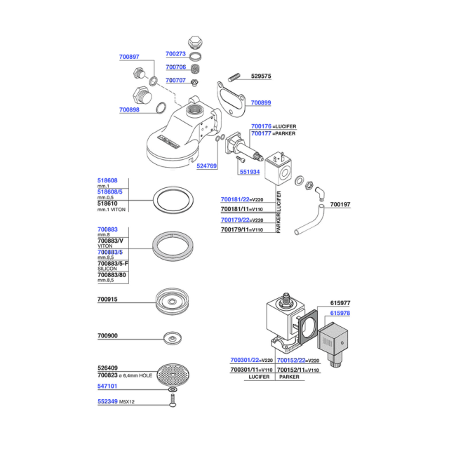 Pavoni - Group head solenoid operated